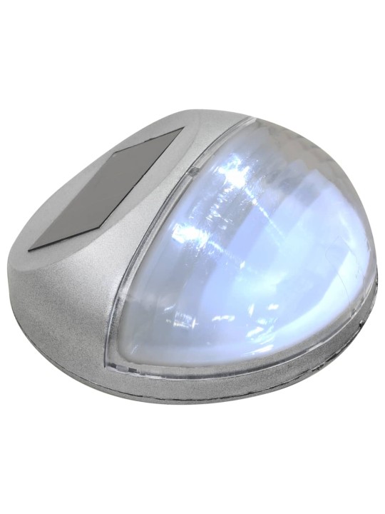 Zahradní nástěnné solární lampy LED 24 ks kulaté stříbrné