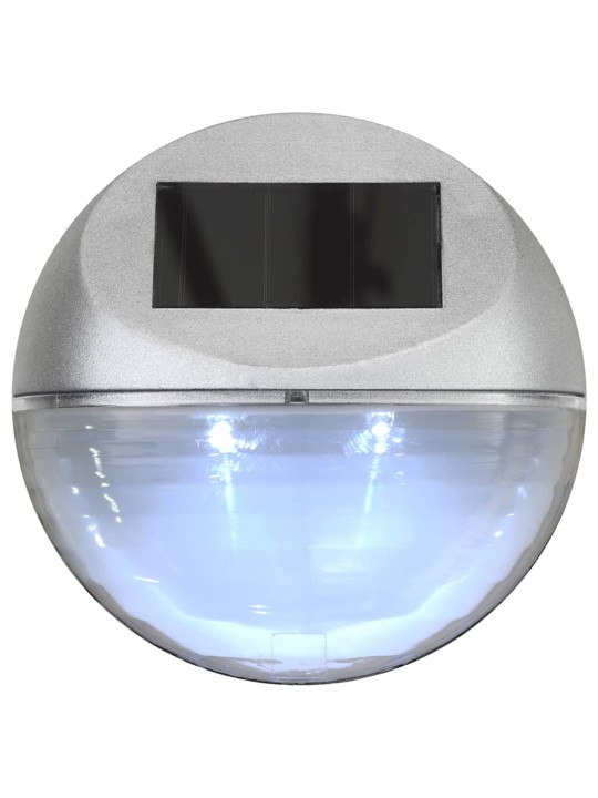 Zahradní nástěnné solární lampy LED 24 ks kulaté stříbrné