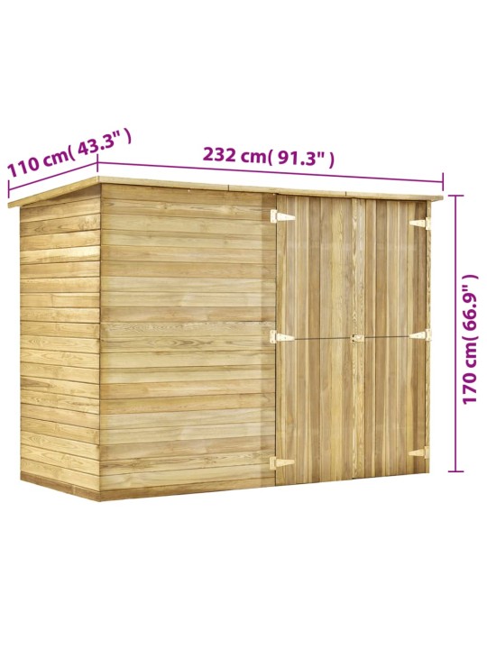 Zahradní domek / kůlna 232 x 110 x 170 cm impregnovaná borovice