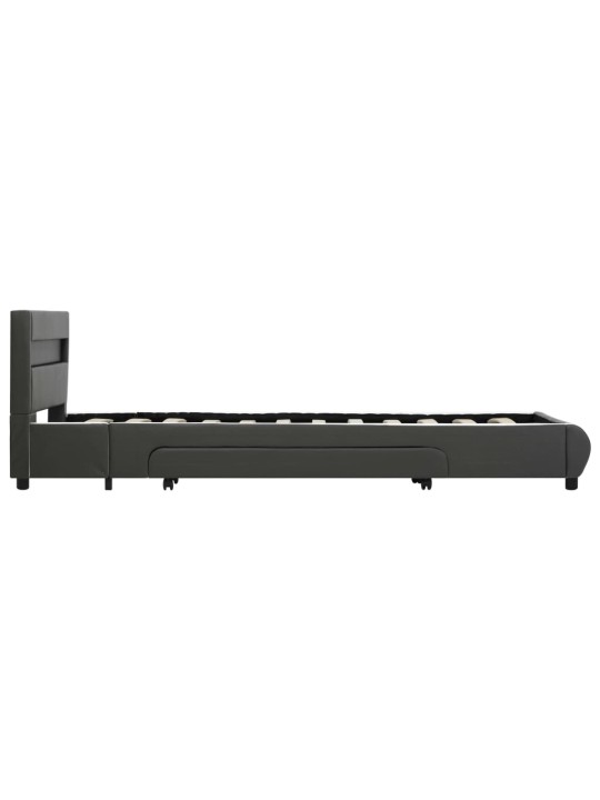 Rám postele s led světlem antracitový umělá kůže 90 x 200 cm