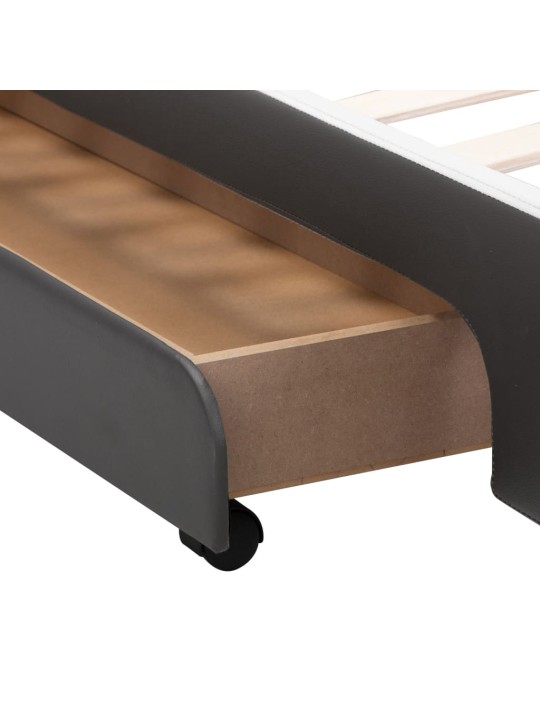 Rám postele s led světlem antracitový umělá kůže 90 x 200 cm