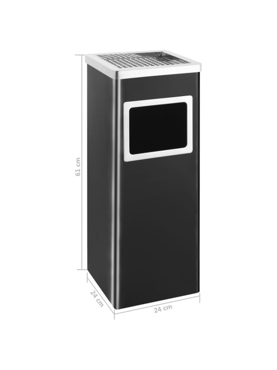 Hotelový odpadkový koš s popelníkem 36 l ocel černý