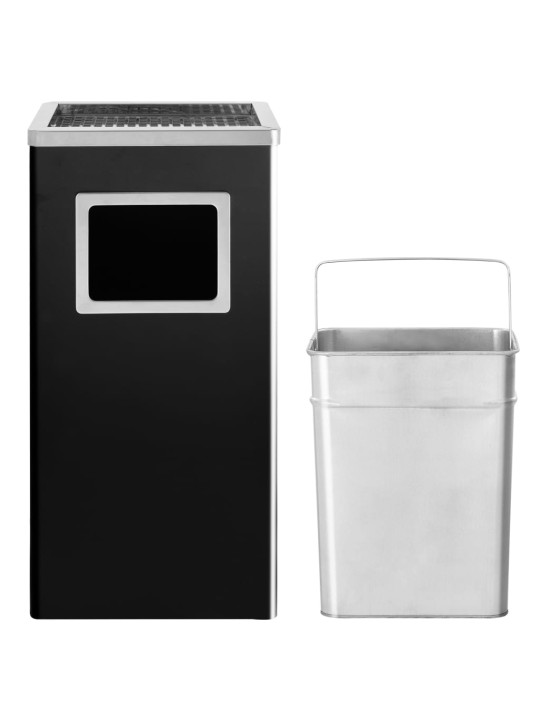 Hotelový odpadkový koš s popelníkem 45 l ocel černý