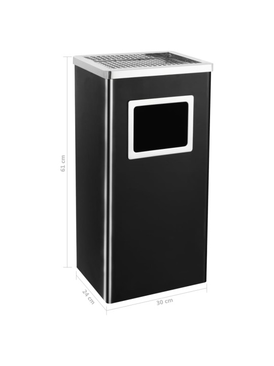 Hotelový odpadkový koš s popelníkem 45 l ocel černý