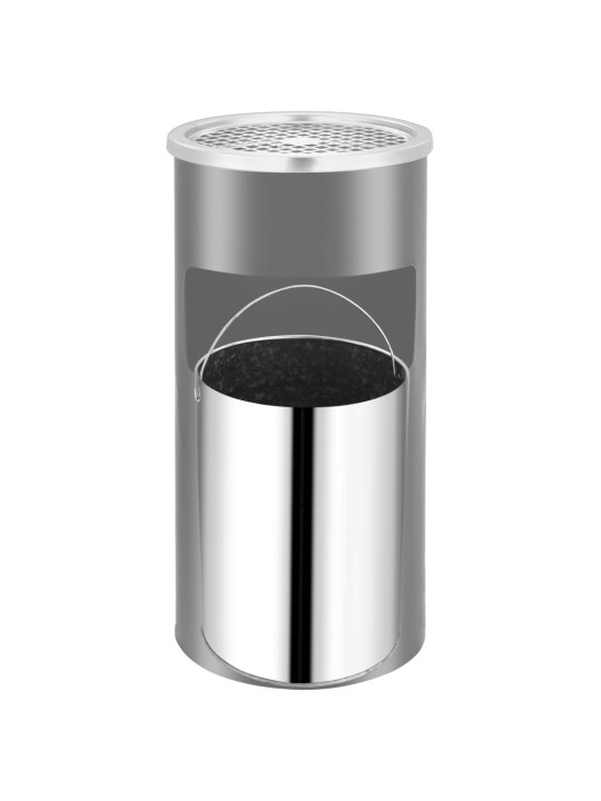Nástěnný odpadkový koš s popelníkem ocel 26 l černý