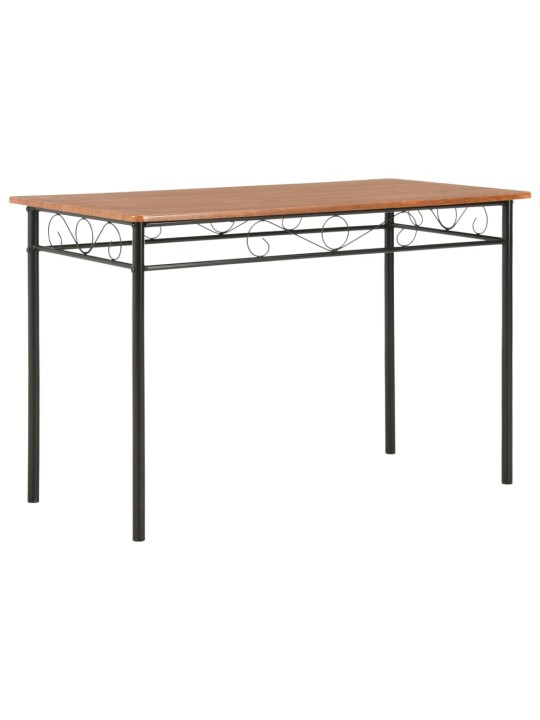 5dílný jídelní set mdf a ocel hnědý