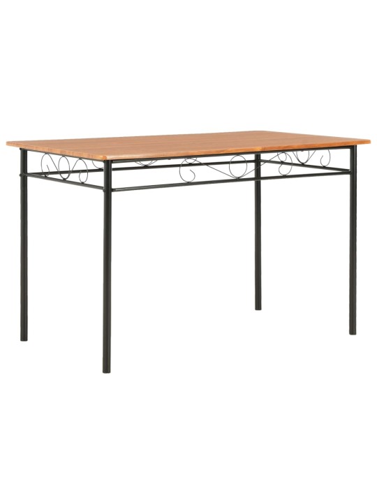 7dílný jídelní set MDF a ocel hnědý