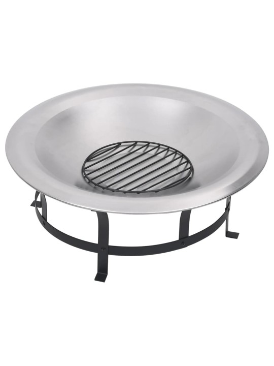 Zahradní přenosné ohniště s grilem nerezová ocel 76 cm