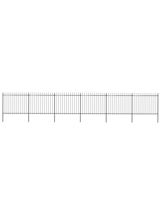 Zahradní plot s hroty ocel 10,2 x 1,5 m černý