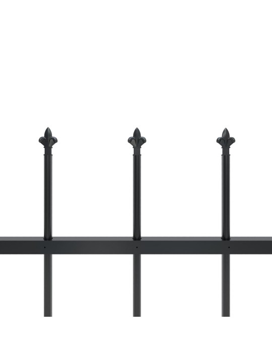 Zahradní plot s hroty ocel 10,2 x 1,5 m černý