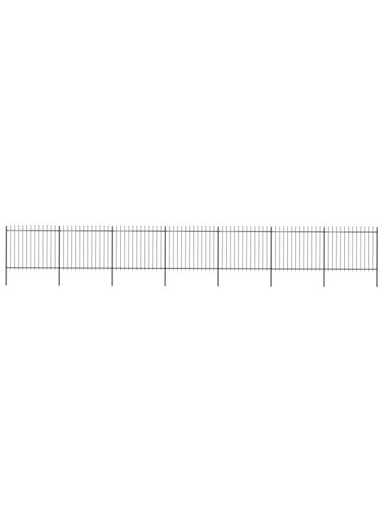 Zahradní plot s hroty ocelový 11,9 x 1,5 m černý