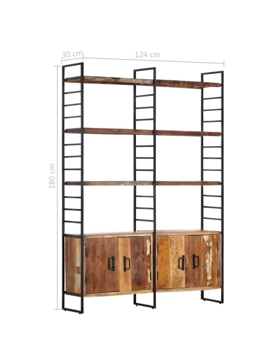 4patrová knihovna 124 x 30 x 180 cm masivní recyklované dřevo