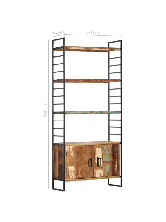 4patrová knihovna 80 x 30 x 180 cm masivní recyklované dřevo