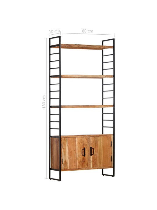 4patrová knihovna 80 x 30 x 180 cm masivní akáciové dřevo