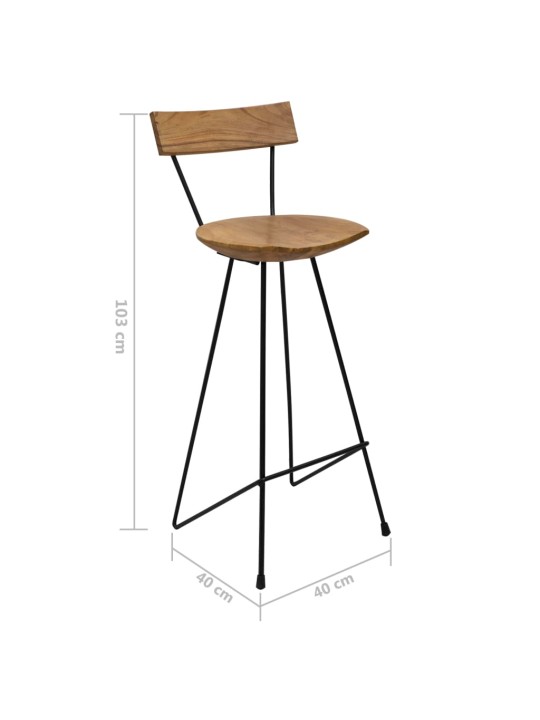 Barové stoličky 2 ks masivní teak