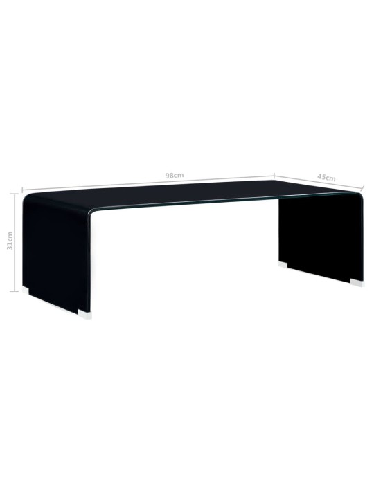 Konferenční stolek černý 98 x 45 x 31 cm tvrzené sklo