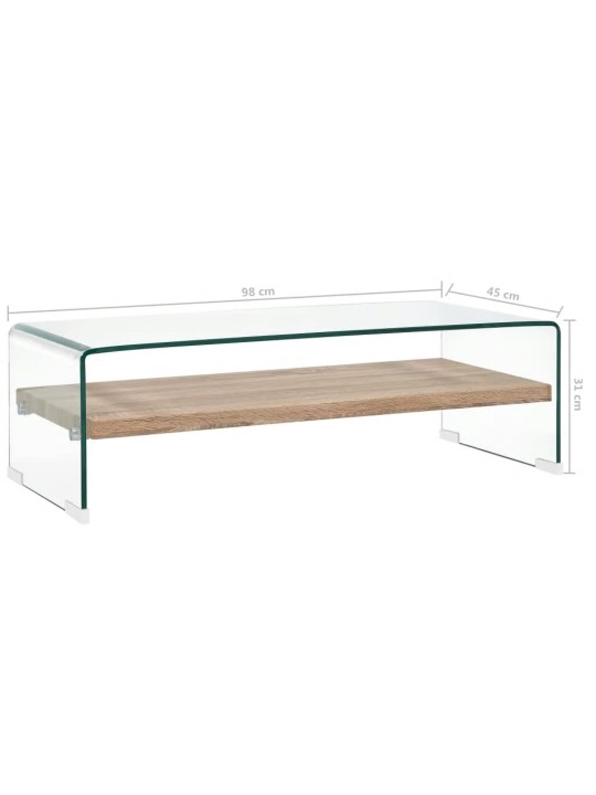 Konferenční stolek čirý 98 x 45 x 31 cm tvrzené sklo