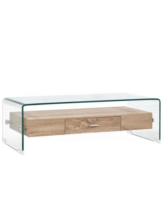 Konferenční stolek čirý 98 x 45 x 31 cm tvrzené sklo