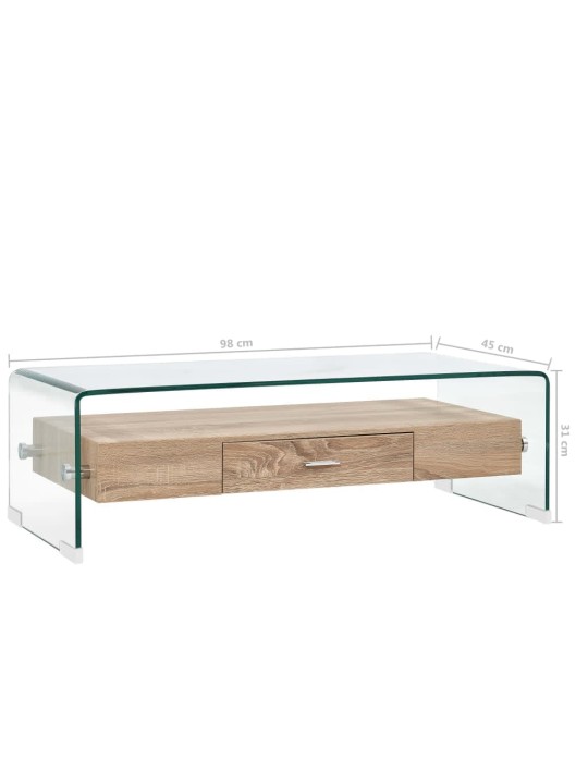 Konferenční stolek čirý 98 x 45 x 31 cm tvrzené sklo