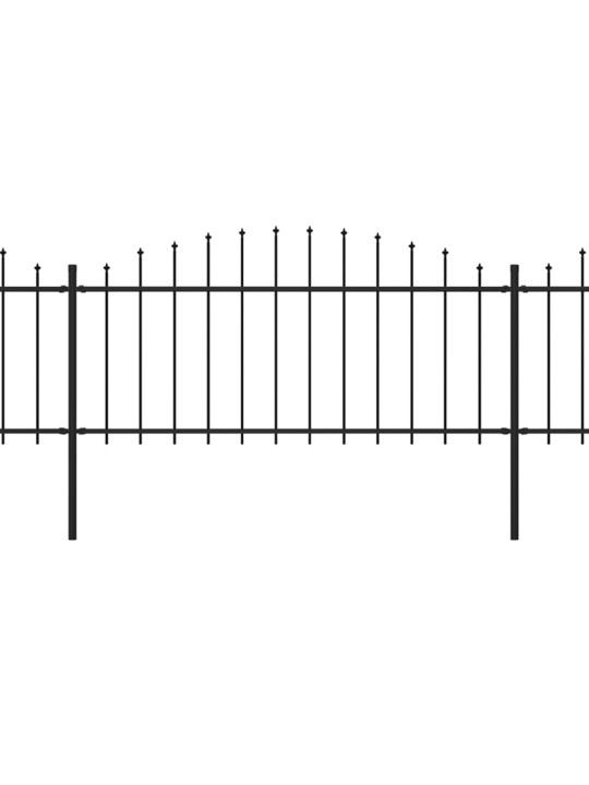 Zahradní plot s hroty ocel (0,5–0,75) x 3,4 m černý
