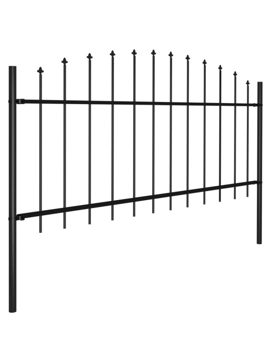 Zahradní plot s hroty ocel (0,5–0,75) x 3,4 m černý