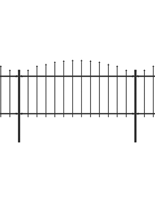 Zahradní plot s hroty ocel (0,5–0,75) x 5,1 m černý