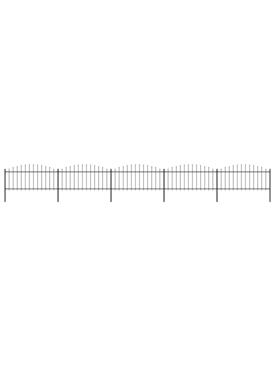 Zahradní plot s hroty ocel (0,5–0,75) x 8,5 m černý