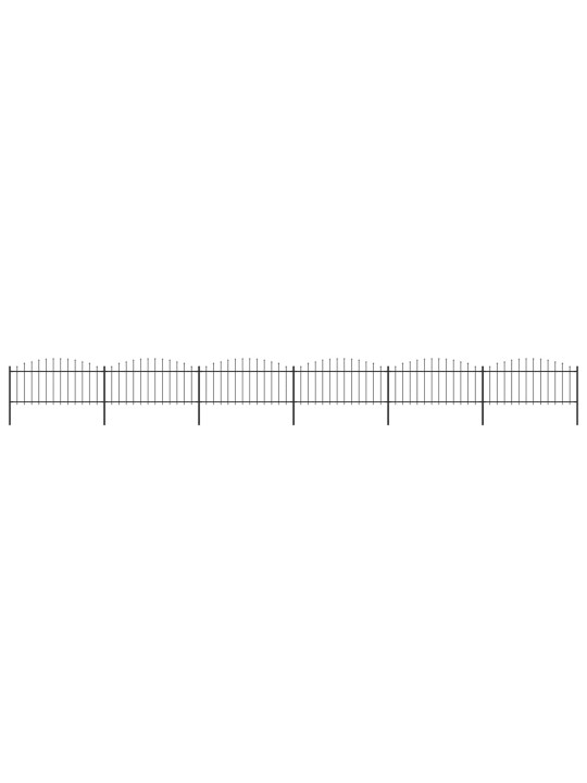 Zahradní plot s hroty ocel (0,5–0,75) x 10,2 m černý