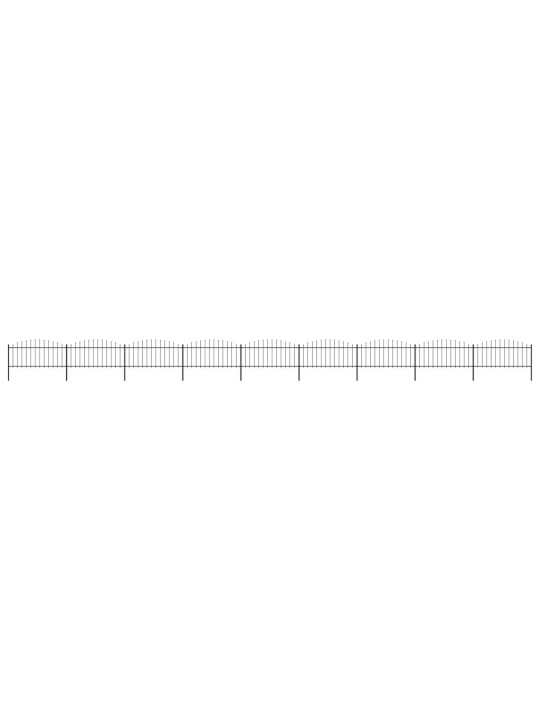 Zahradní plot s hroty ocel (0,5–0,75) x 15,3 m černý