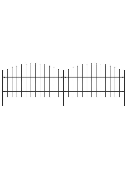 Zahradní plot s hroty ocel (0,75–1) x 3,4 m černý