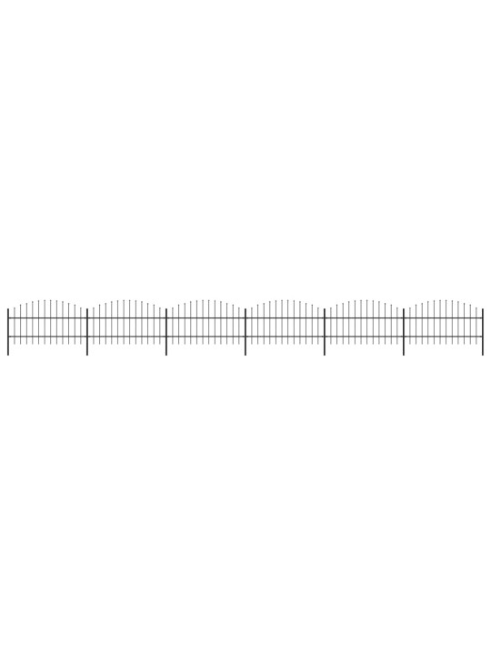 Zahradní plot s hroty ocel (0,75–1) x 10,2 m černý