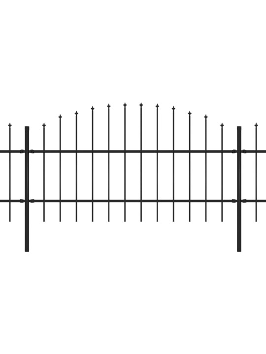 Zahradní plot s hroty ocel (0,75–1) x 11,9 m černý