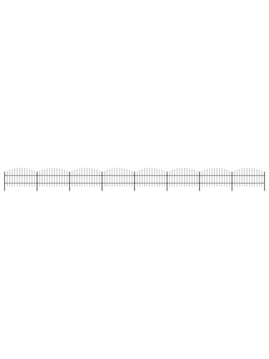 Zahradní plot s hroty ocel (0,75–1) x 13,6 m černý