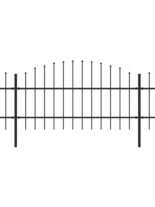 Zahradní plot s hroty ocel (0,75–1) x 13,6 m černý