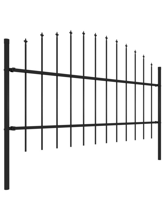 Zahradní plot s hroty ocel (0,75–1) x 13,6 m černý