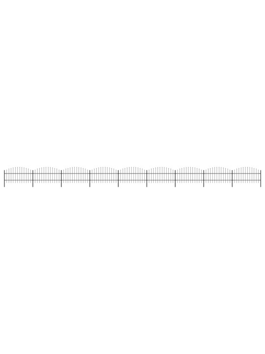 Zahradní plot s hroty ocel (0,75–1) x 15,3 m černý