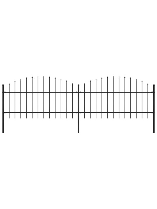 Zahradní plot s hroty ocel (1–1,25) x 3,4 m černý