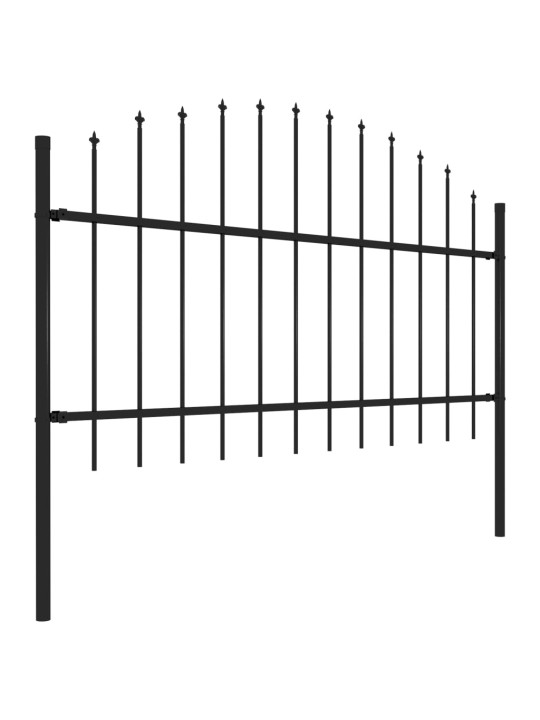 Zahradní plot s hroty ocel (1–1,25) x 3,4 m černý