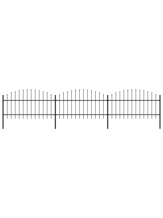 Zahradní plot s hroty ocel (1–1,25) x 5,1 m černý