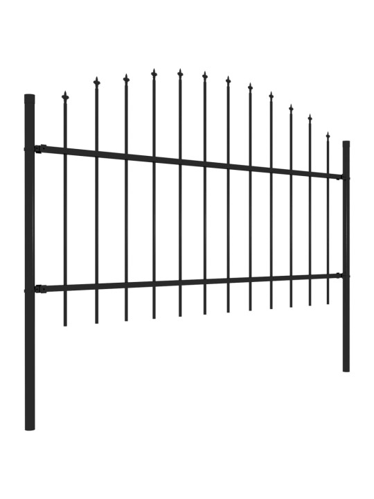 Zahradní plot s hroty ocel (1–1,25) x 5,1 m černý