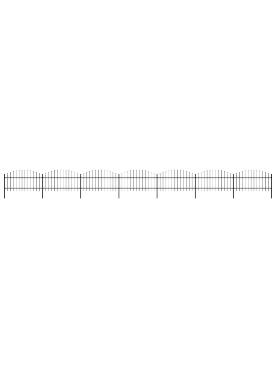 Zahradní plot s hroty ocel (1–1,25) x 11,9 m černý