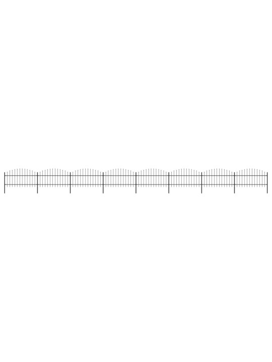 Zahradní plot s hroty ocel (1–1,25) x 13,6 m černý