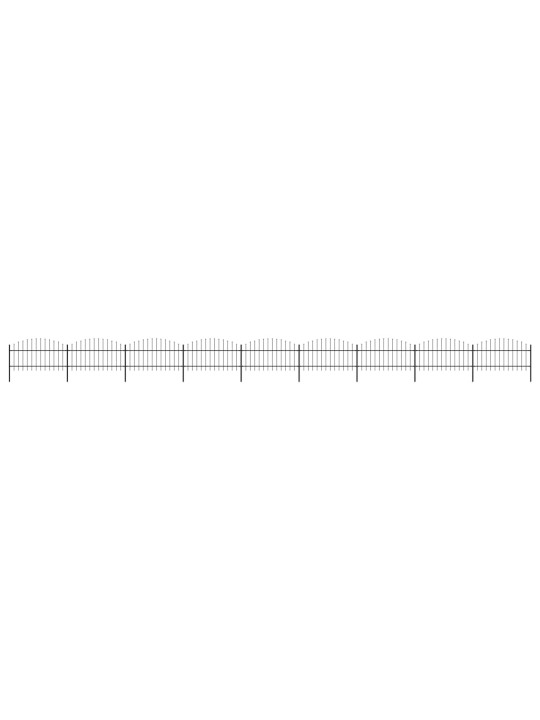 Zahradní plot s hroty ocel (1–1,25) x 15,3 m černý