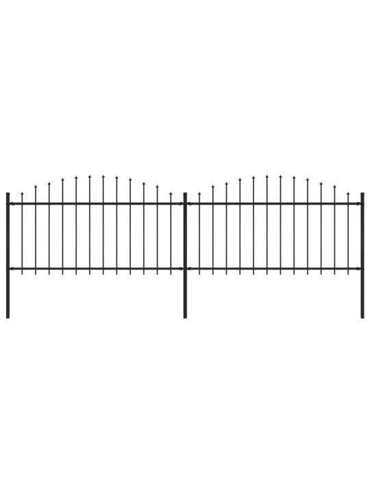 Zahradní plot s hroty ocel (1,25–1,5) x 3,4 m černý
