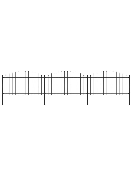 Zahradní plot s hroty ocel (1,25–1,5) x 5,1 m černý