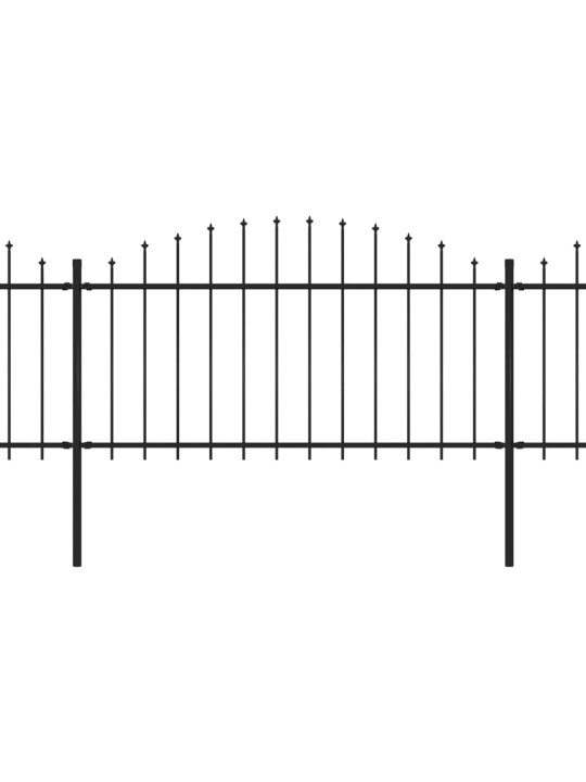 Zahradní plot s hroty ocel (1,25–1,5) x 5,1 m černý