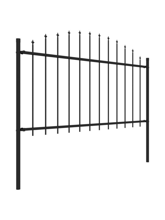 Zahradní plot s hroty ocel (1,25–1,5) x 15,3 m černý