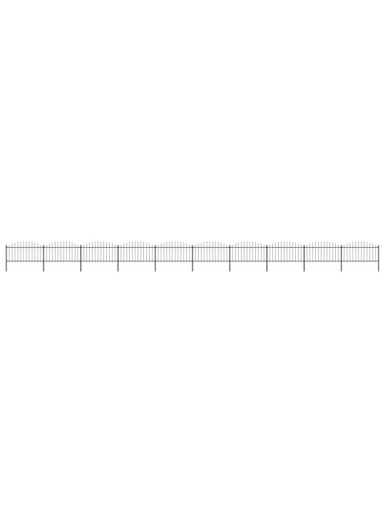 Zahradní plot s hroty ocel (1,25–1,5) x 17 m černý