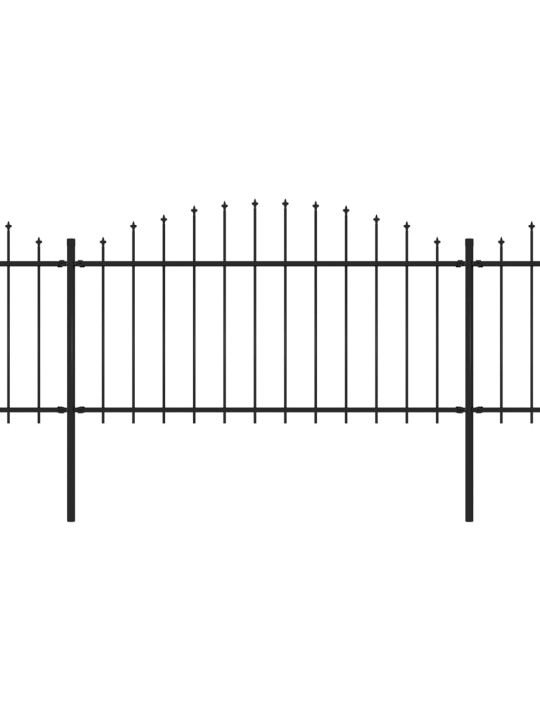 Zahradní plot s hroty ocel (1,25–1,5) x 17 m černý