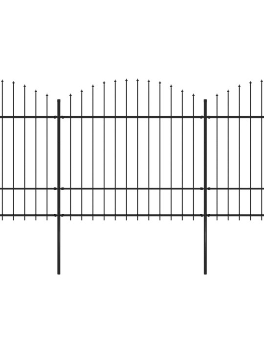 Zahradní plot s hroty ocel (1,5–1,75) x 3,4 m černý